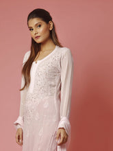 Dusty Pink Chikankari & Mukaish Ombré Chikankari Kurta - Shop Label Aishwaryrika
